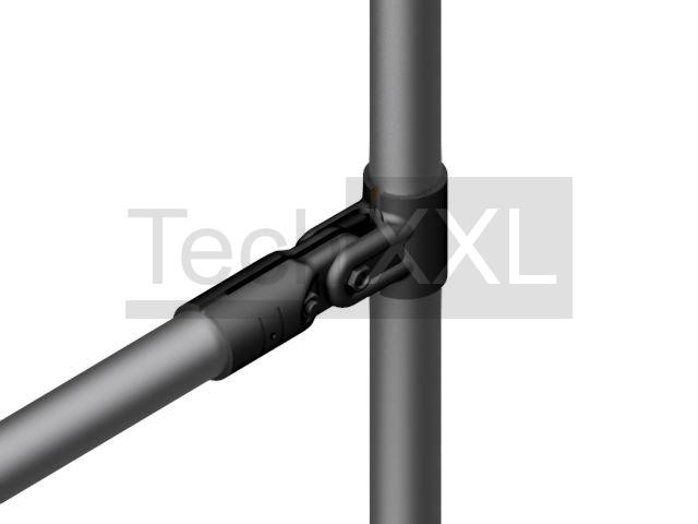 Diagonalverbinder D28, schwarz, schwenkbar 180°, schwer