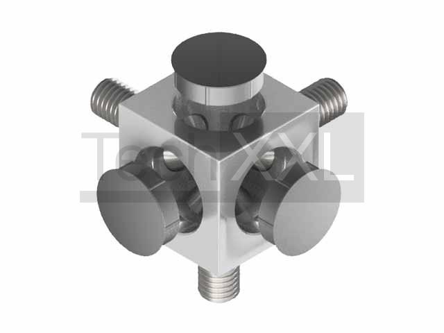 Würfelverbindersatz 10 45x45 3D Satz incl. 3 Schrauben M12x30 und 3 Kappen