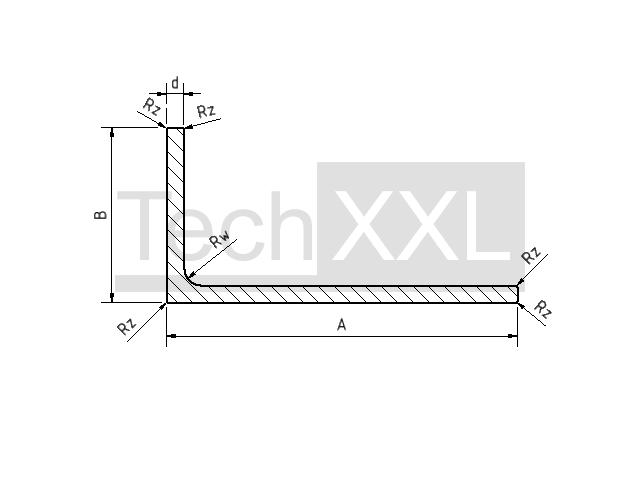 Winkelprofil 80x40x3 Rw/Rz0,5 wie HH300WP75